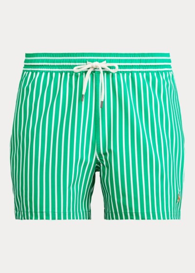 Short de Baño Polo Ralph Lauren Hombre Verdes / Blancos Rayas - 4½-Inch Slim Fit - LIGQS9350